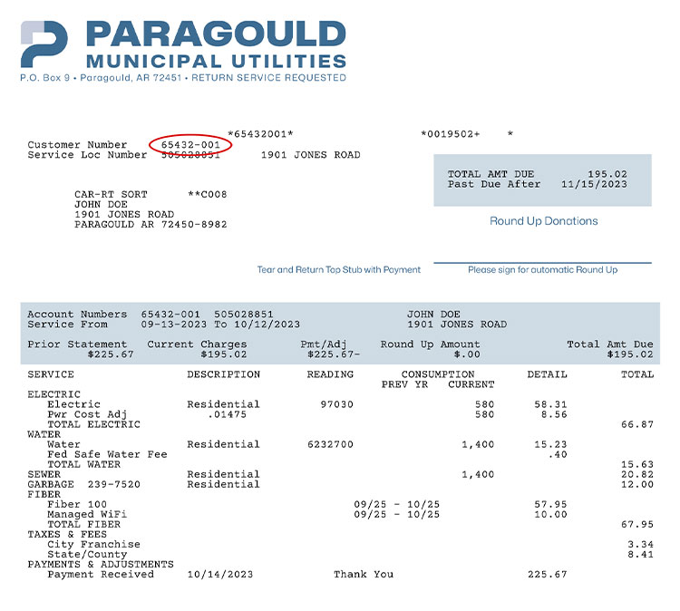 Example Account Number